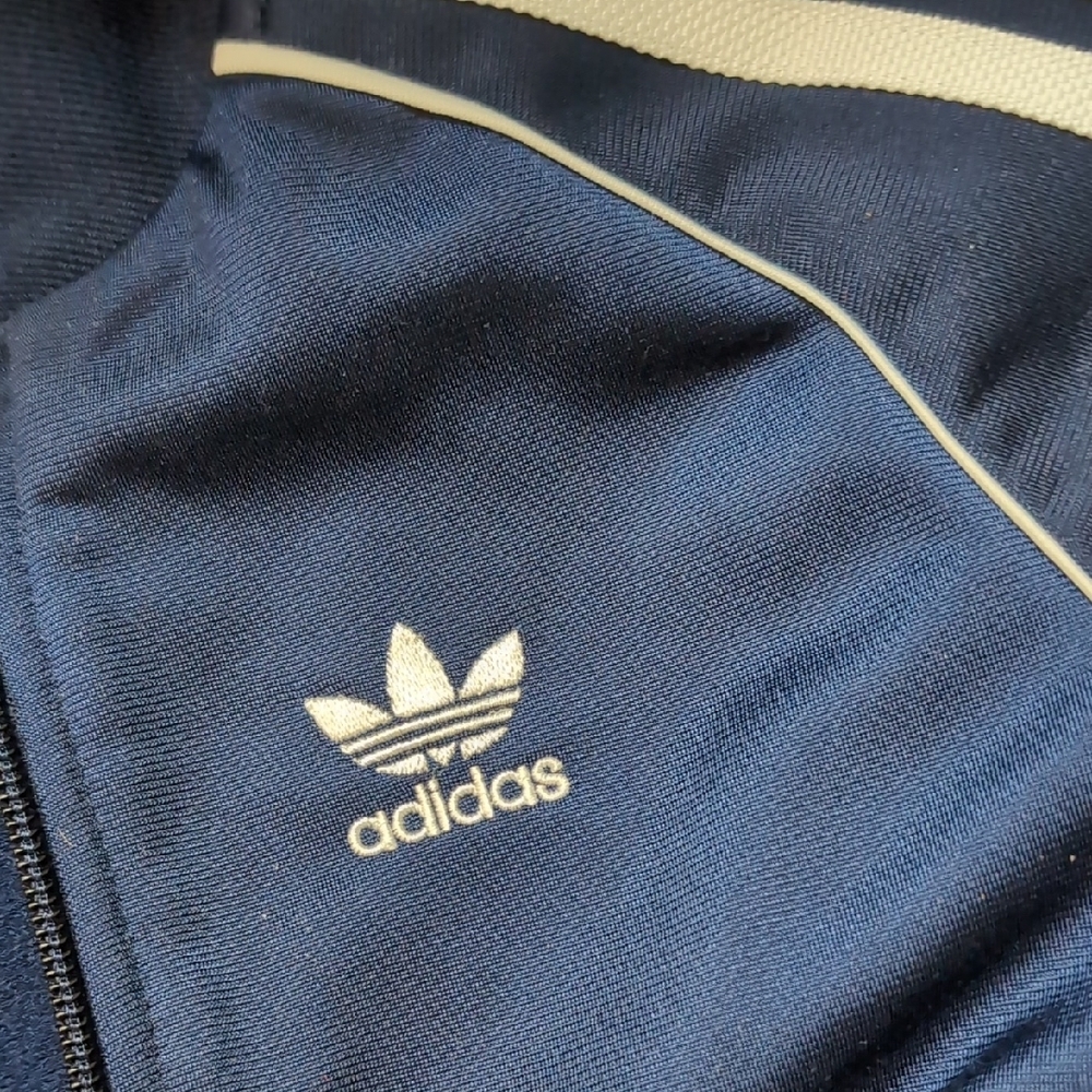 adidas Navy and White Kids Track Jacket - Picture 4 of 6